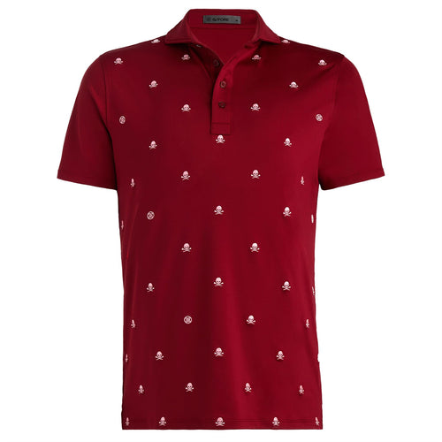 Embroidered Skull & Tees Tech Jersey Polo Rhubarb - SS24