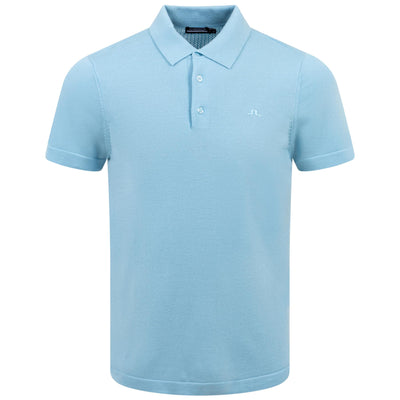 Lear Tech Wool Knitted Polo Baltic Sea - SS24
