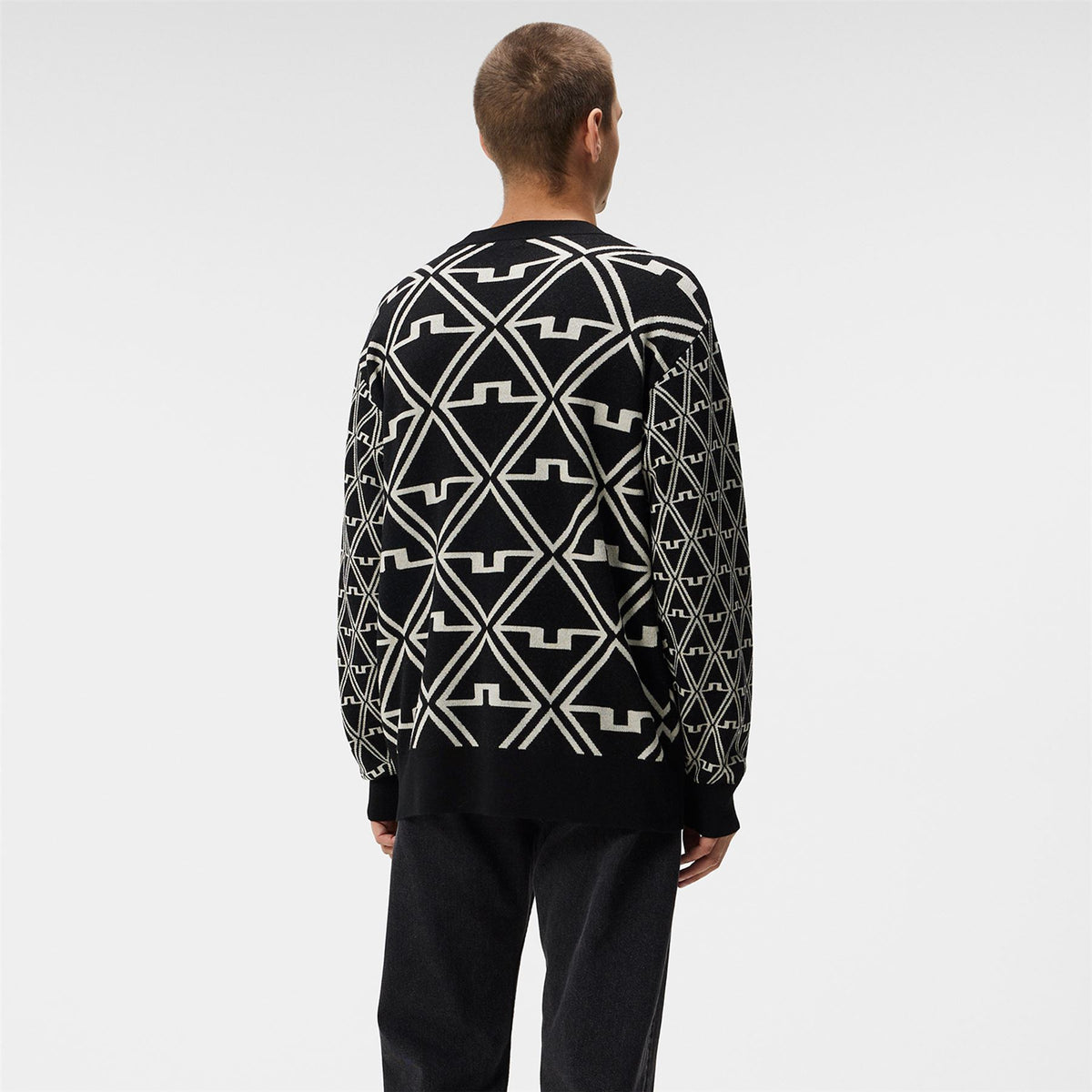 J.Lindeberg Isaac Jacquard Knitted Sweater Black | Knitwear
