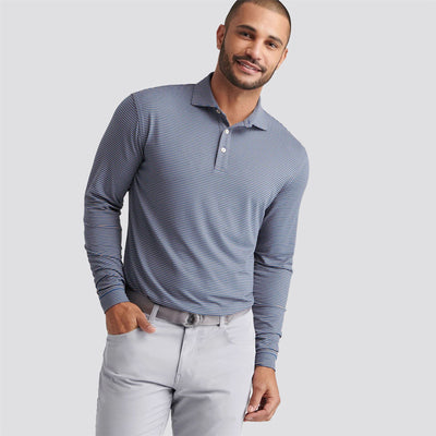 Lyons Performance Jersey LS Polo Blue Haze