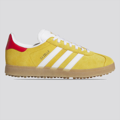 Gazelle Spikeless Golf Shoes Bold Gold/Footwear White/Better Scarlet
