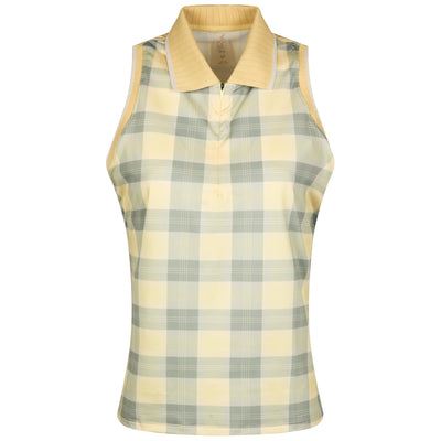 Womens Course to Court Sleeveless Polo Yellow Dawn Plaid
