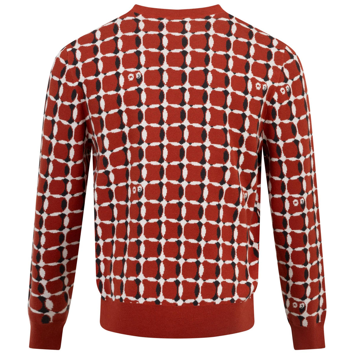 Malbon Golf Bucket Weave Crewneck Rooibos Tea | TRENDYGOLFUSA.COM