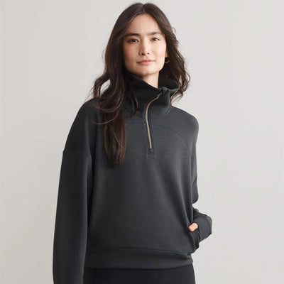 Womens DreamGlow Quarter Zip Sweat Top Black