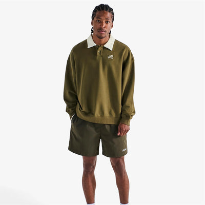 Artigianale Collared Crewneck Cypress Green