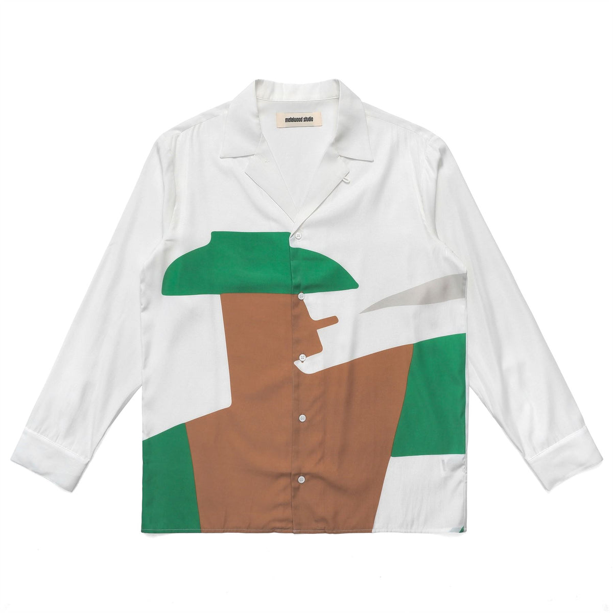 Metalwood Shingo Ls Open Collar Shirt White|Polo Shirts