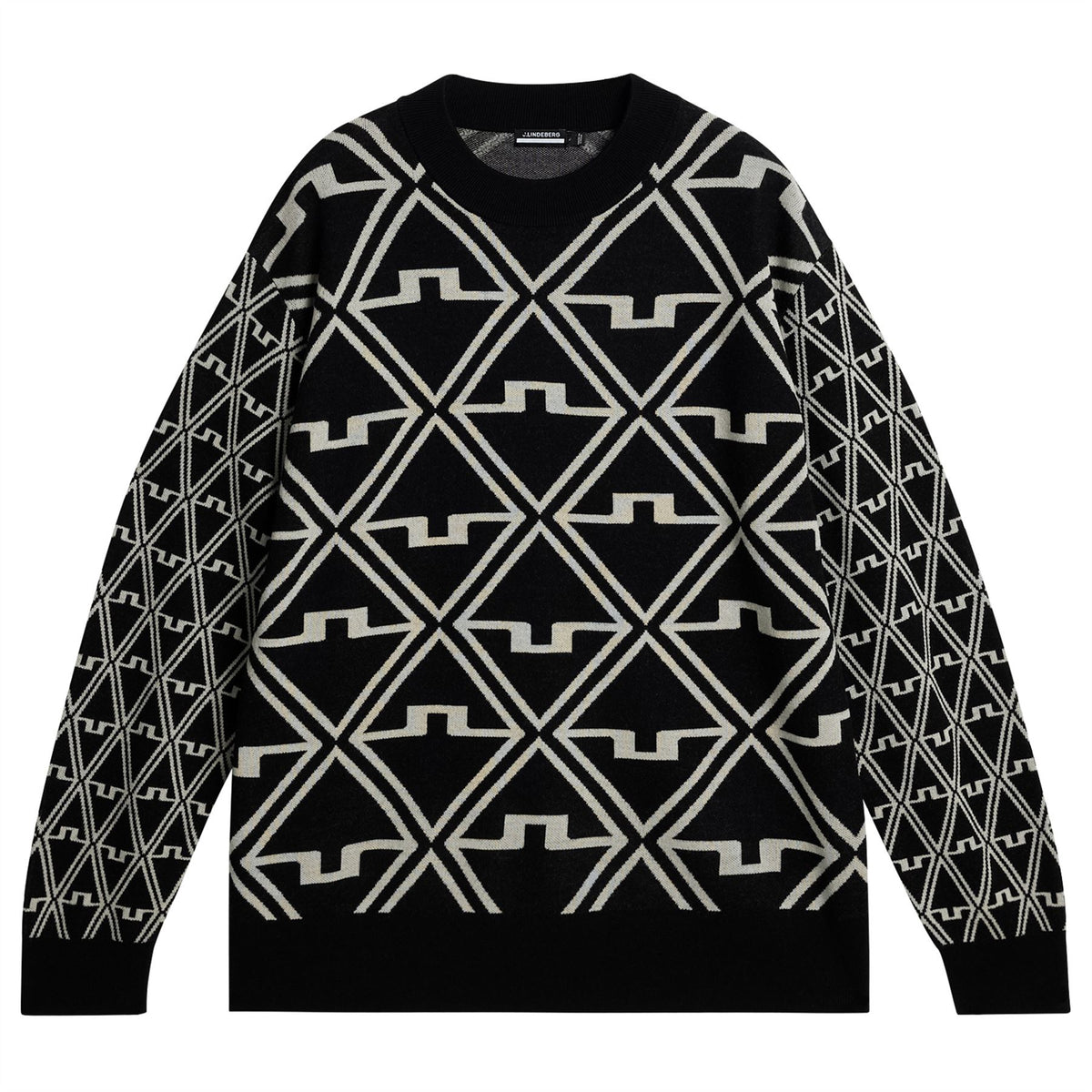 J.Lindeberg Isaac Jacquard Knitted Sweater Black | Knitwear