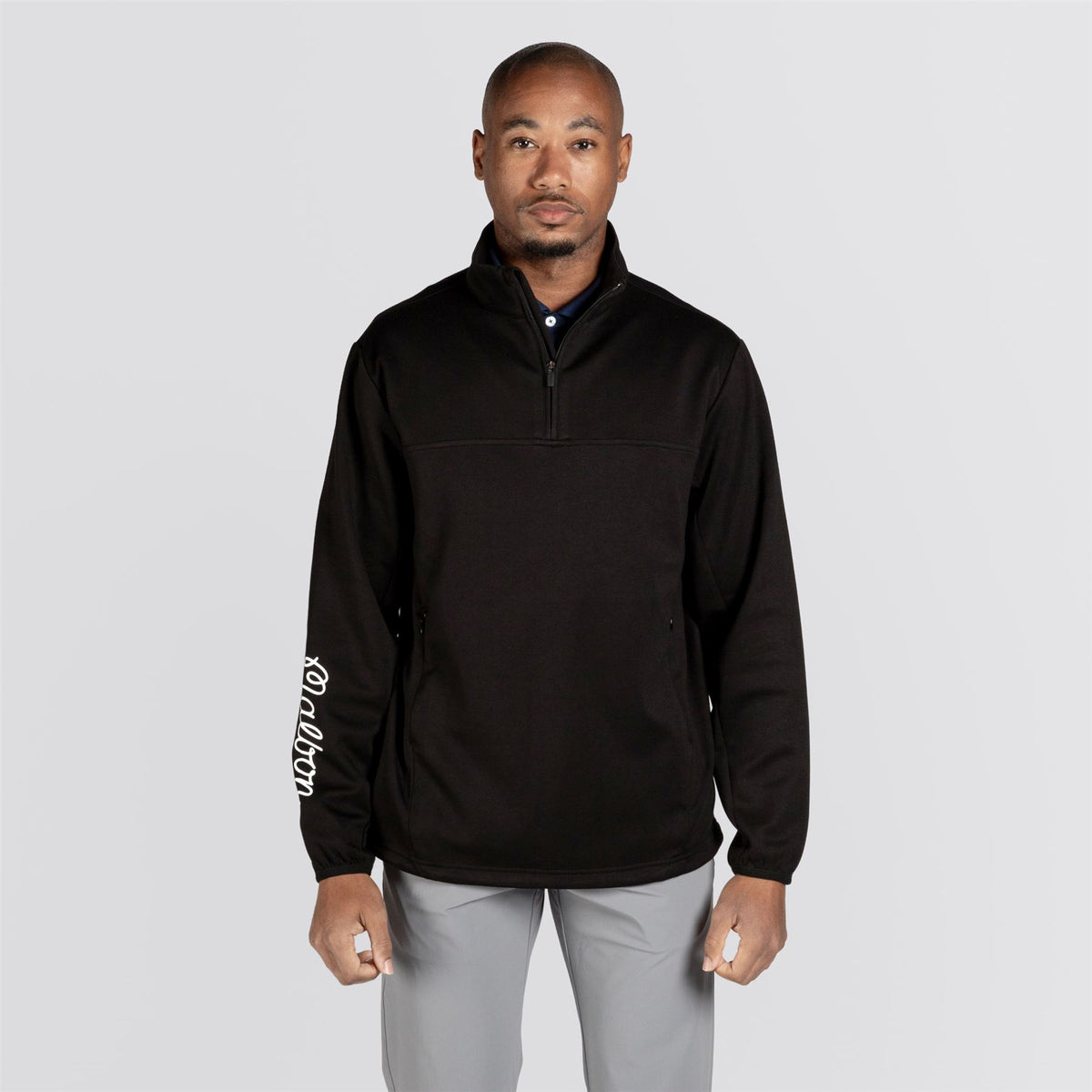 Malbon Golf Carson ポリクォータージップ長袖 Malbon Evergreen Poly Quarter Zip Black | TRENDYGOLF USA