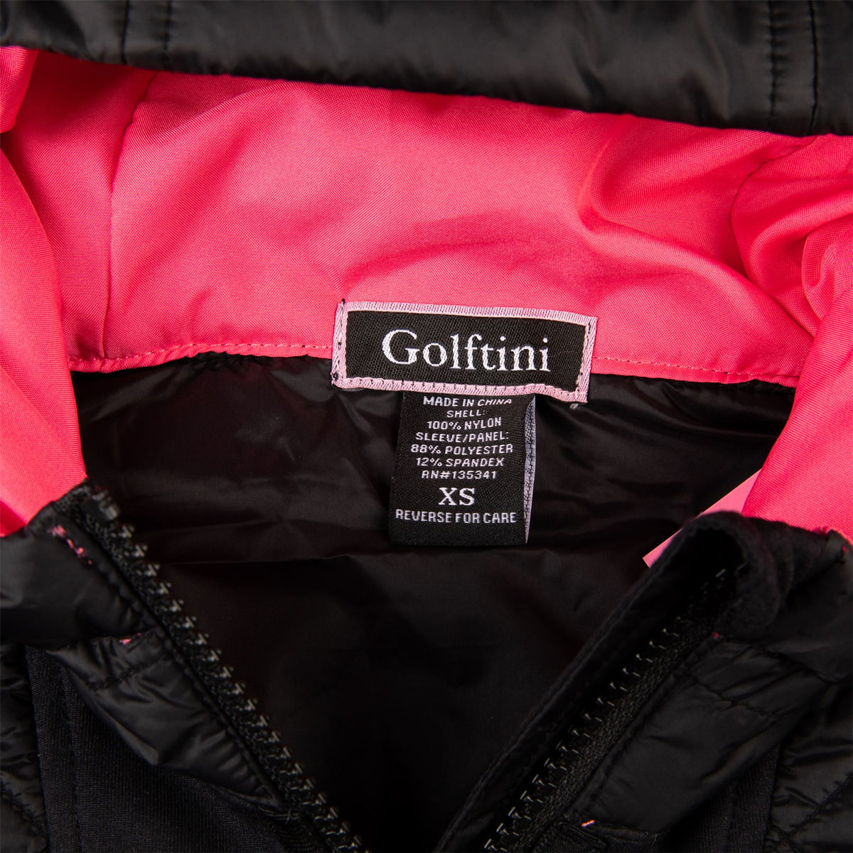Golftini  Black and Hot Pink Hooded Windbreaker - Women's Golf Jacket