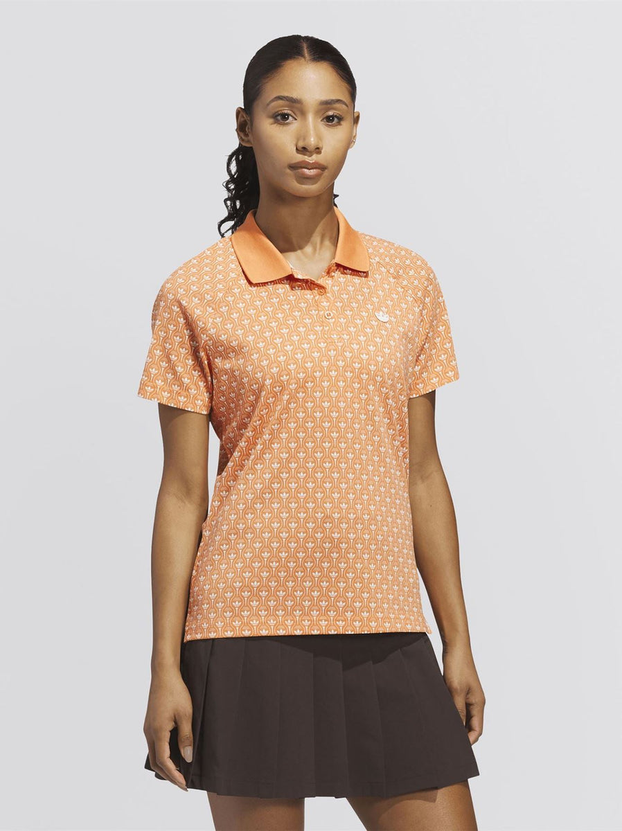 adidas Golf Originals Womens Originals All Over Trefoil Polo Dusky