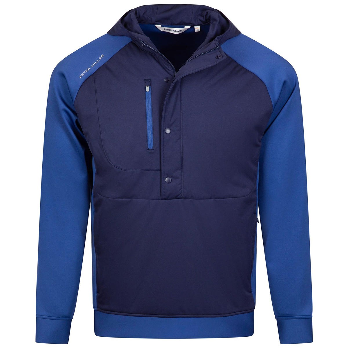 Peter Millar Weld Half Snap Hoodie Sport Navy/Navy | TRENDYGOLF USA