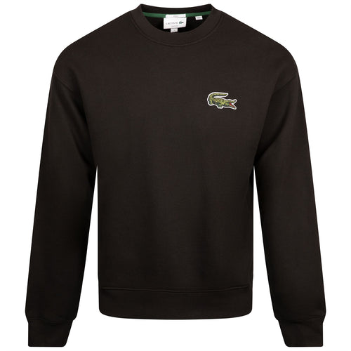 Unisex Loose Fit Crocodile Badge Sweatshirt Black - SS24