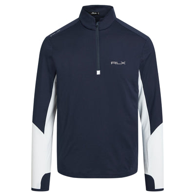 Stretch Jersey Quarter Zip Pullover Refined Navy/ Ceramic White - SS24