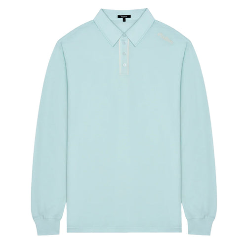 x Jesper Parnevik LS Cotton Pique Polo Ice Blue