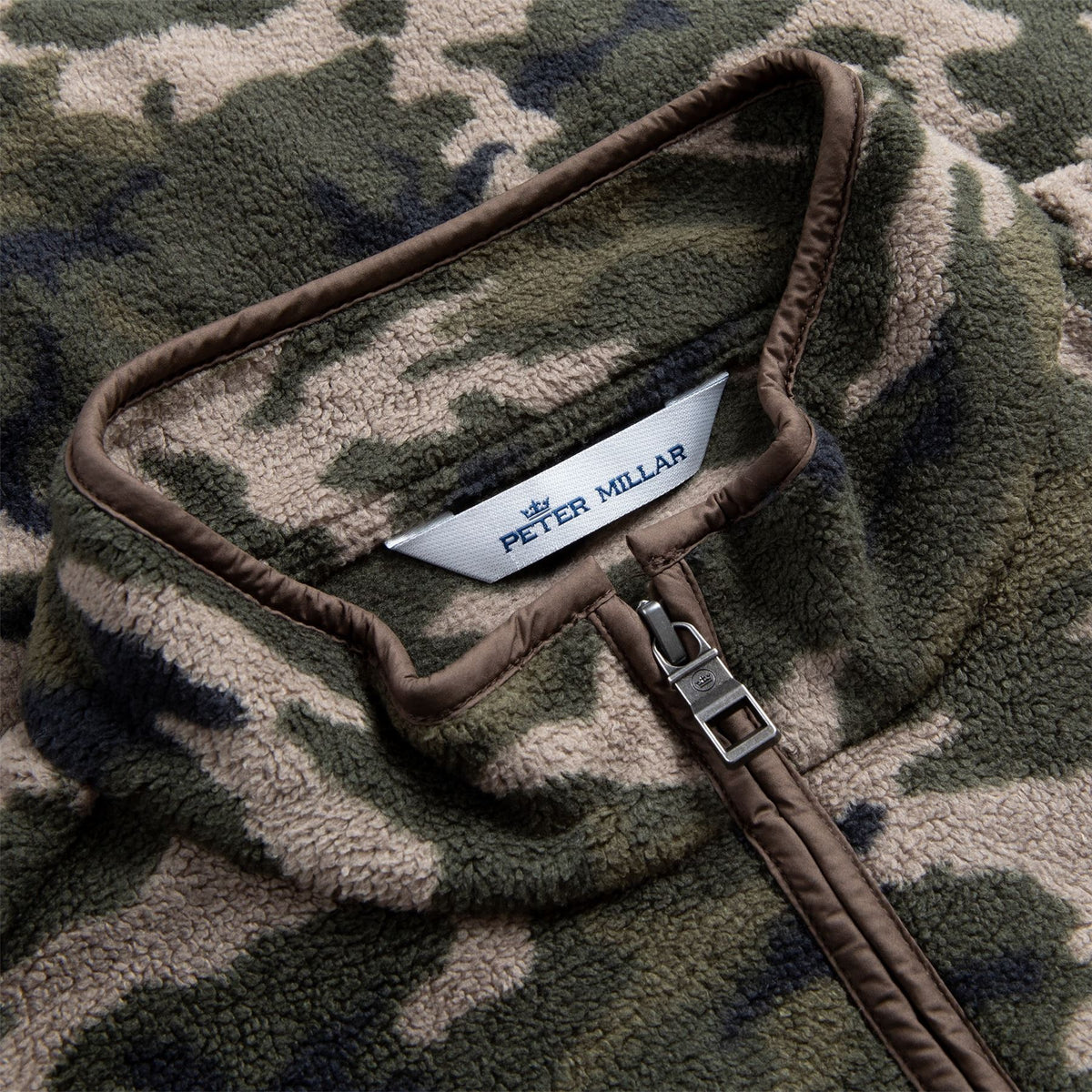 Peter Millar Micro Shearling Fleece Jacket - Camo