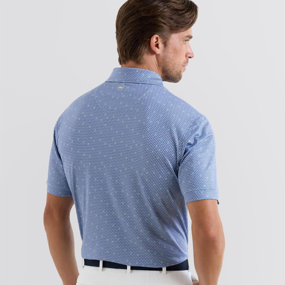 Peter Millar Geo Skull Peformance Jersey Polo White/Sport Navy
