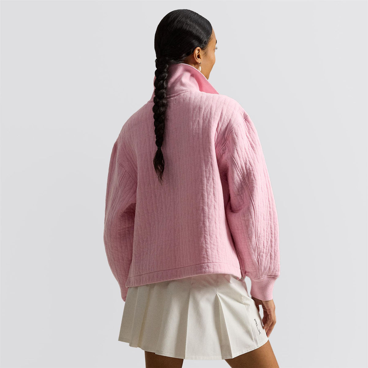 Ralph Lauren RLX Cable Quilted Quarter Zip Jacket Light Pink