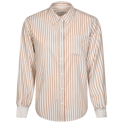 Womens Classic Button Up Stripe Clay - SS24