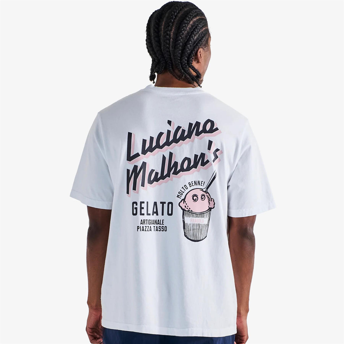 Malbon Golf Rabbit Pocket Tee ホワイト M Malbon Golf Gelato Stand Pocket Tee White | TRENDYGOLF USA