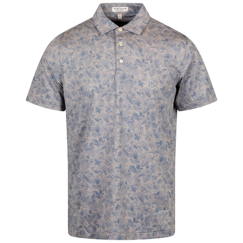Shadow Stripe Floral Performance Jersey Polo Gale Grey - SS24
