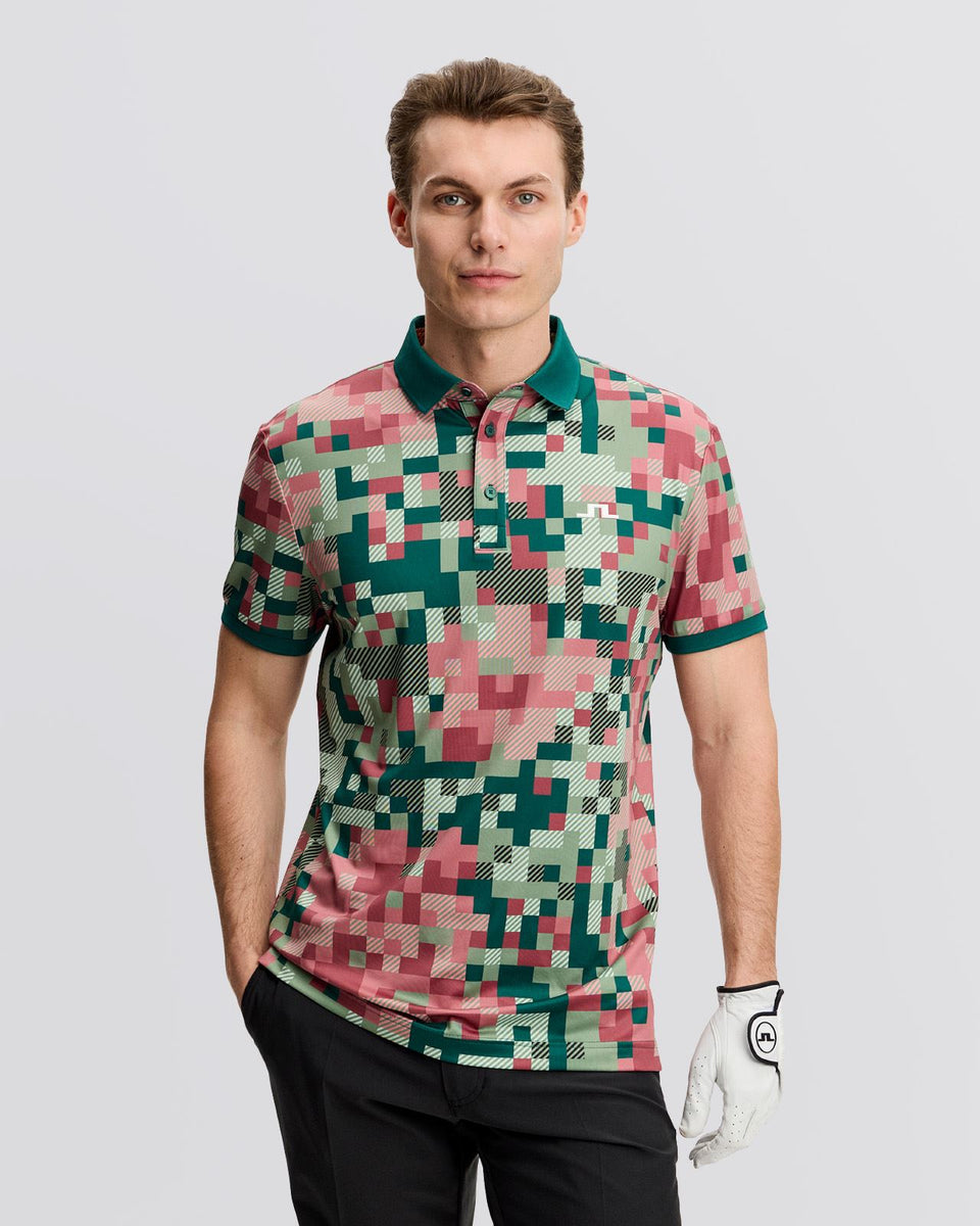 J.Lindeberg Bridger Tour Print Polo Tour 26 Multi | TRENDYGOLF USA