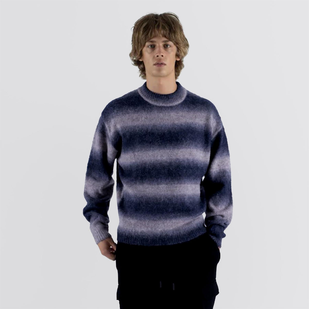 Students Golf Cole Knit Mockneck Mohair Sweater Black | TRENDYGOLF USA