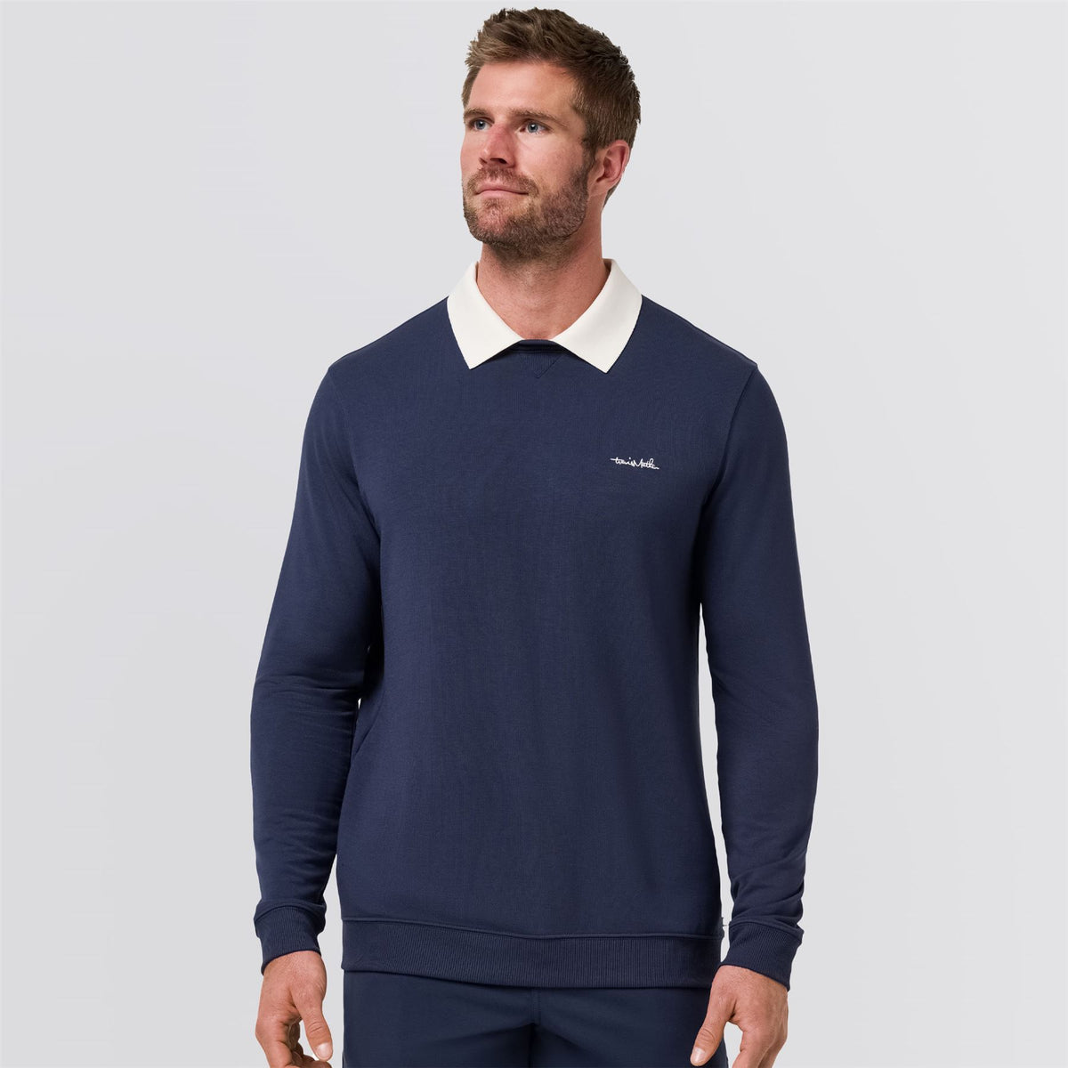 TravisMathew Amenities Collar Crew Sweater Total Eclipse