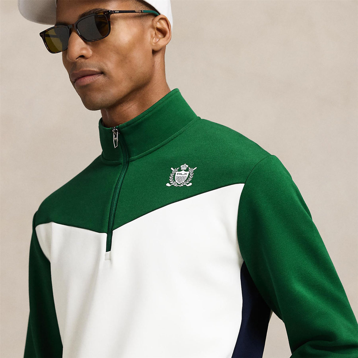 Ralph Lauren RLX Half Zip Crest Mock Neck Mid Layer Kelly Green