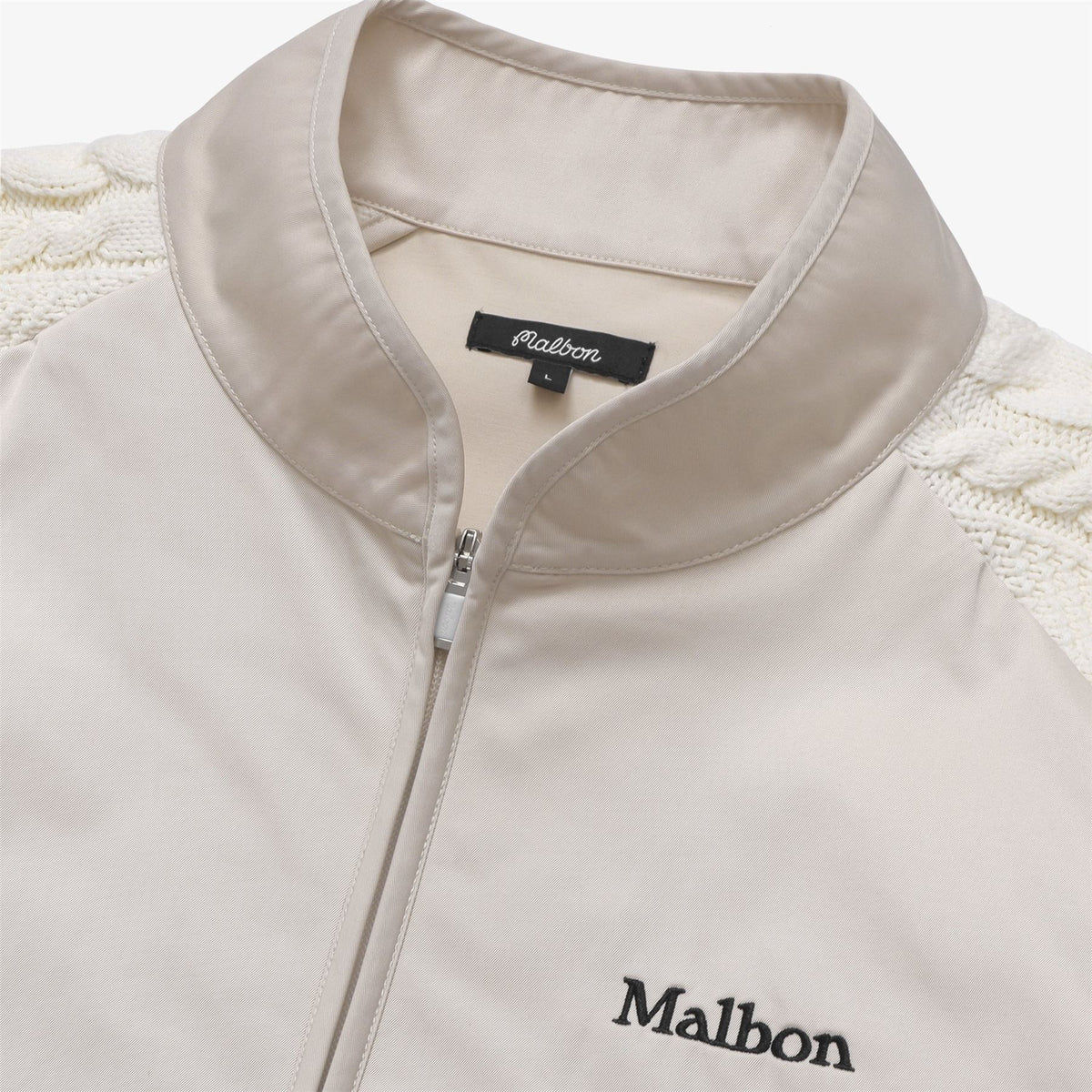 Malbon Golf Remington Half Zip Hybrid Jacket Ivory