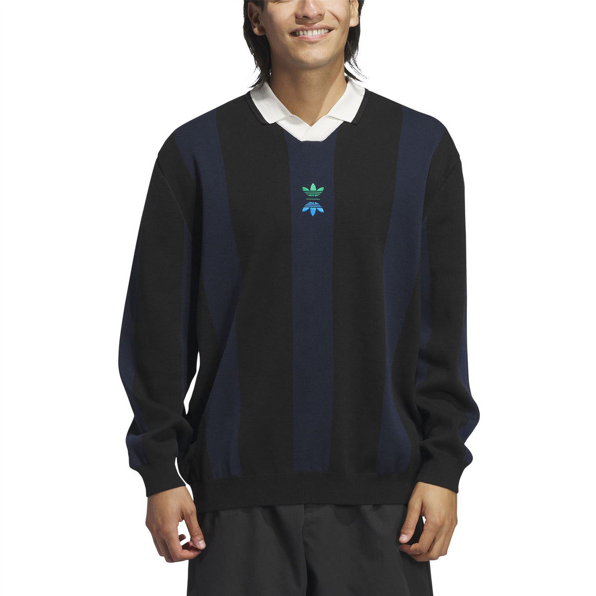 メンズウェア adidas golf Rolling Links Twist Weave adidas Golf OriginalsRolling Links Long Sleeve Stripe Polo Black