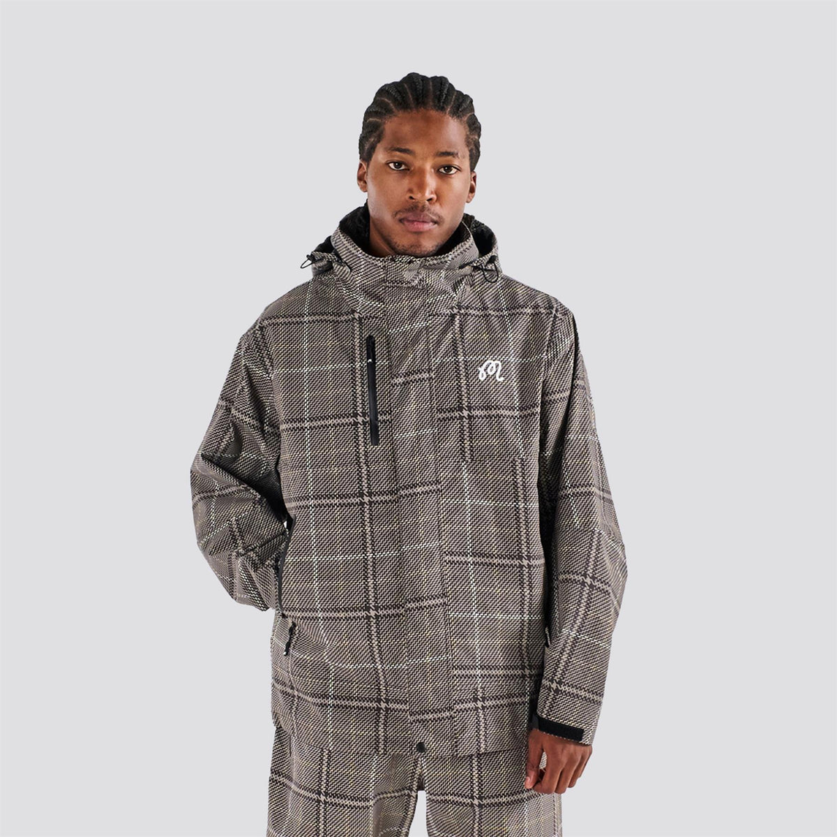 Malbon Jackson Rain Jacket Grey Multi | TRENDYGOLF USA