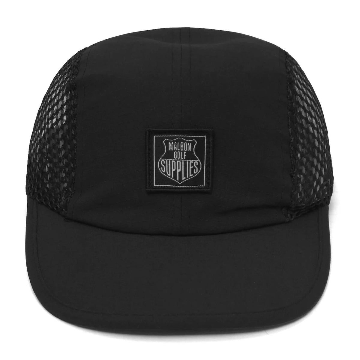 Malbon Golf Ripstop Nylon 4 Panel Cap Onyx | TRENDYGOLFUSA.COM