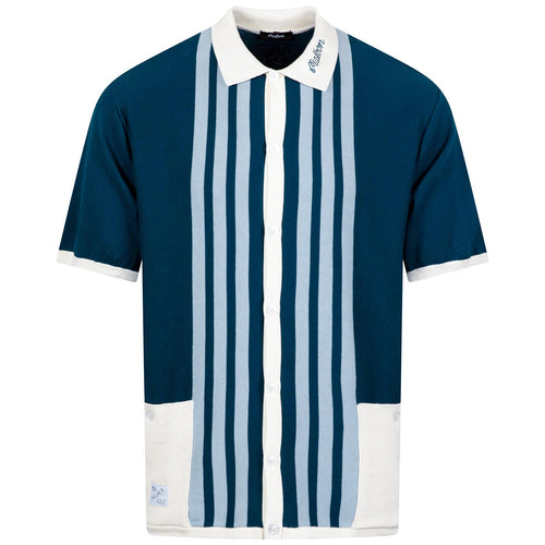 Gabbiano Knit Button Up Ocean