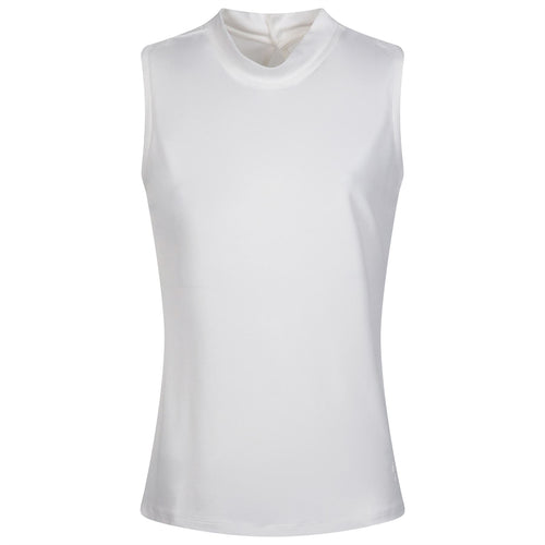 Womens Sleeveless Keyhole Top Bright White