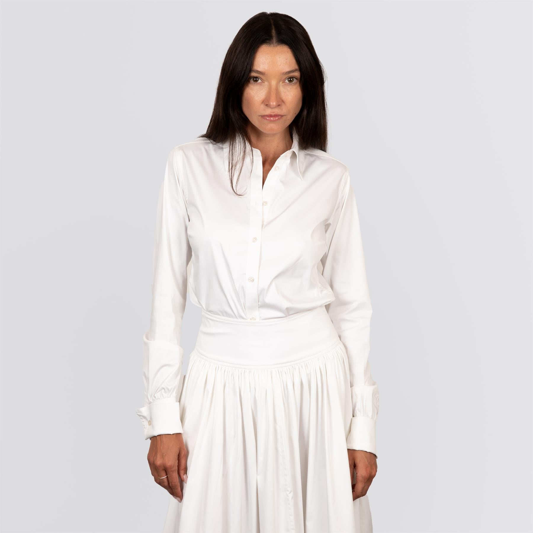 Womens Audrey Body Suit Pearl White