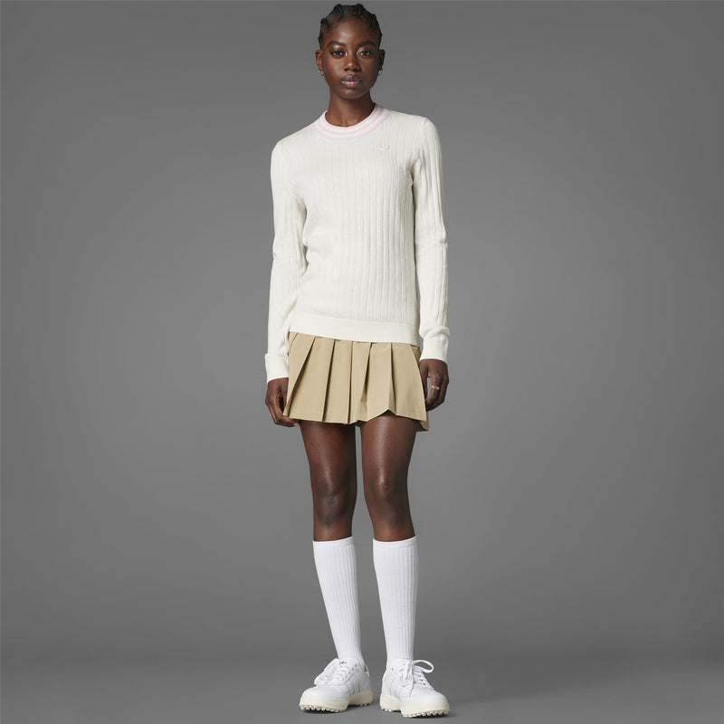 Womens Cashmere Knit Sweater Chalk White