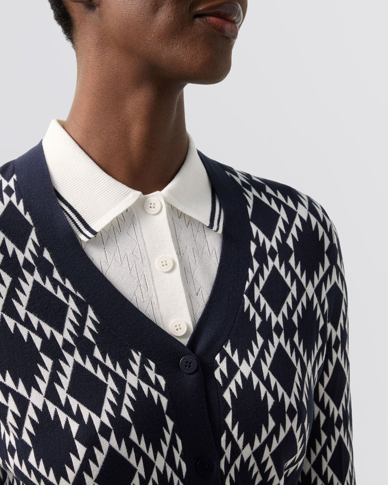 Womens Amber Knit Cardigan Navy