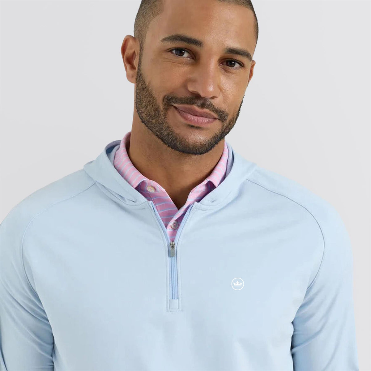Pine Performance Quarter-Zip Hoodie Stream Blue
