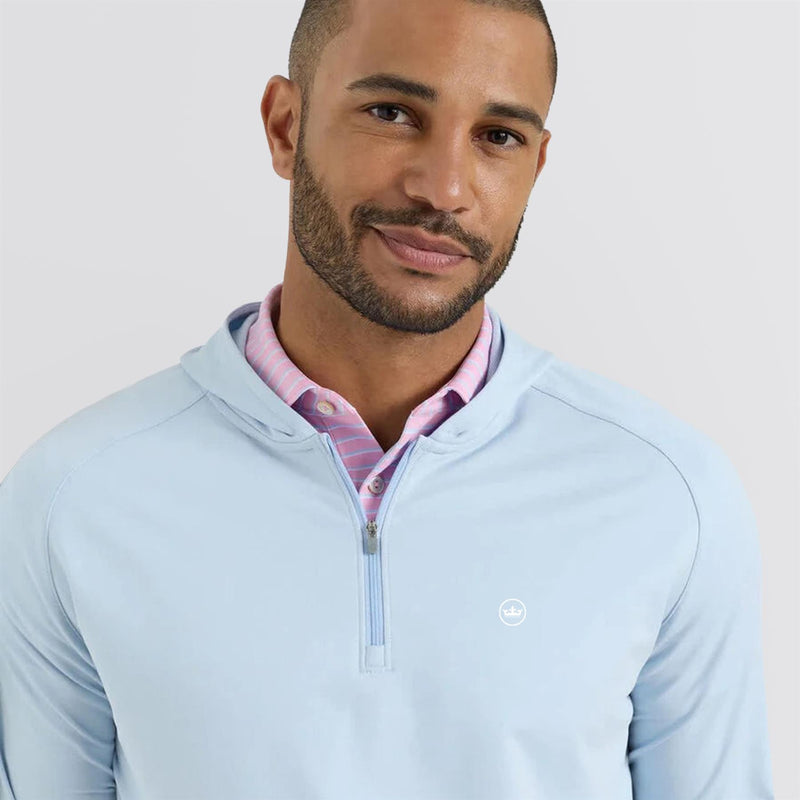 Pine Performance Quarter-Zip Hoodie Stream Blue