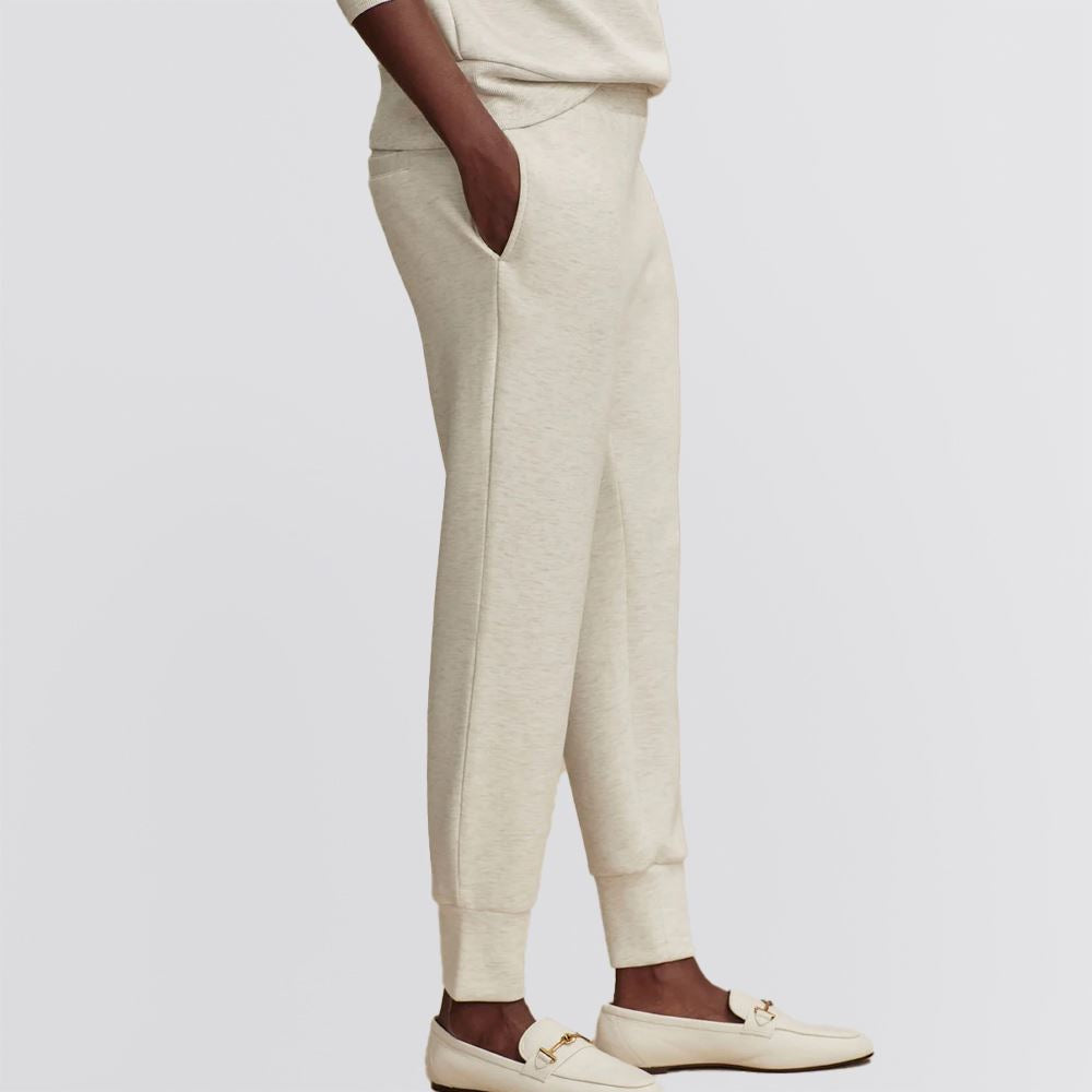 Womens The Slim 25 Inch Cuff Pants Ivory Marl Fleck