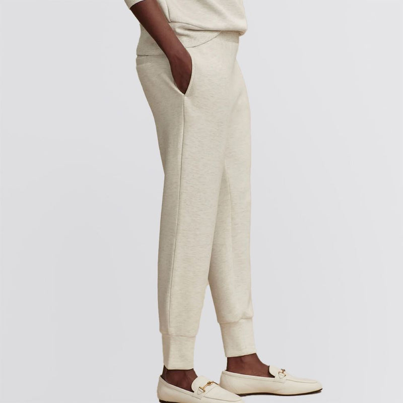 Womens The Slim 25 Inch Cuff Pants Ivory Marl Fleck