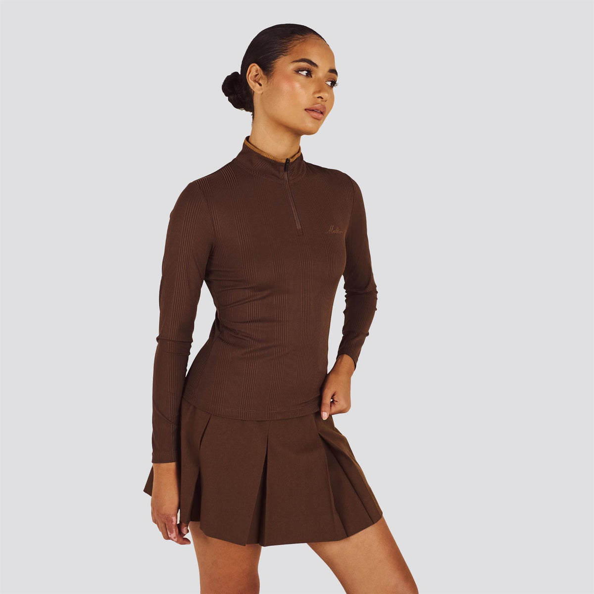 Womens Kelly Mockneck Mid Layer Mahogany