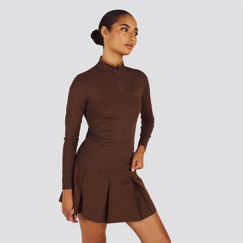 Womens Kelly Mockneck Mid Layer Mahogany