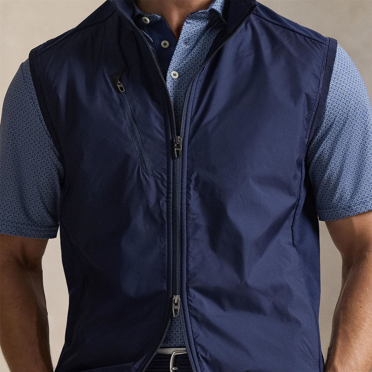 RLX Hybrid Full Zip Vest Refined Navy