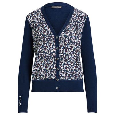 Womens V-Neck Cardigan Sweater Refined Navy Multi - AW23