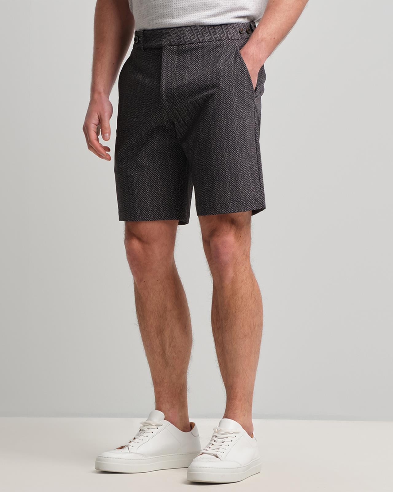 Belfry Performance Short Black Herringbone