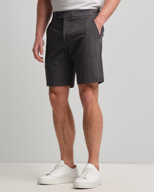 Belfry Performance Short Black Herringbone