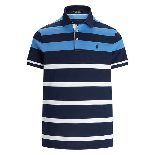 RLX Tailored Fit Stripe Performance Polo Scottsdale Blue - AW24