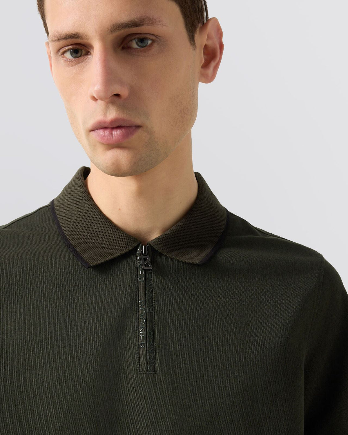 Timo-10 Zip Polo Shirt Kalamata Green