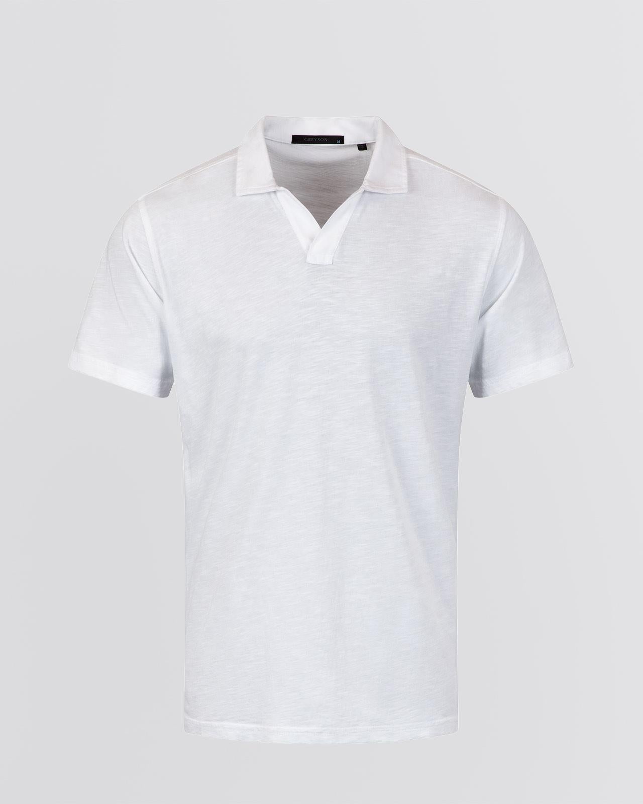 Alpha Slub Johnny Collar Polo Arctic
